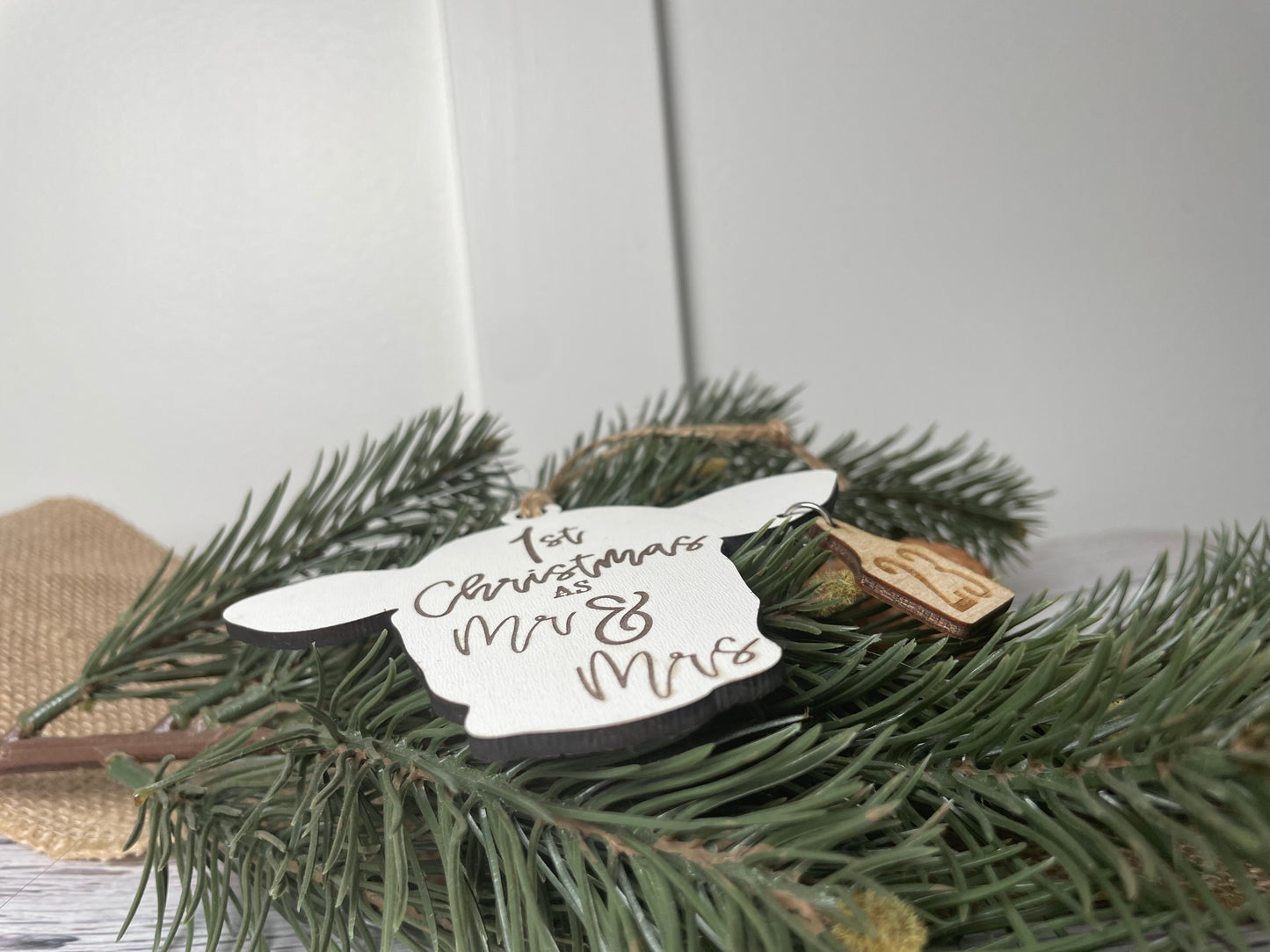 First Christmas as Mr. & Mrs. Cow Head Ornament