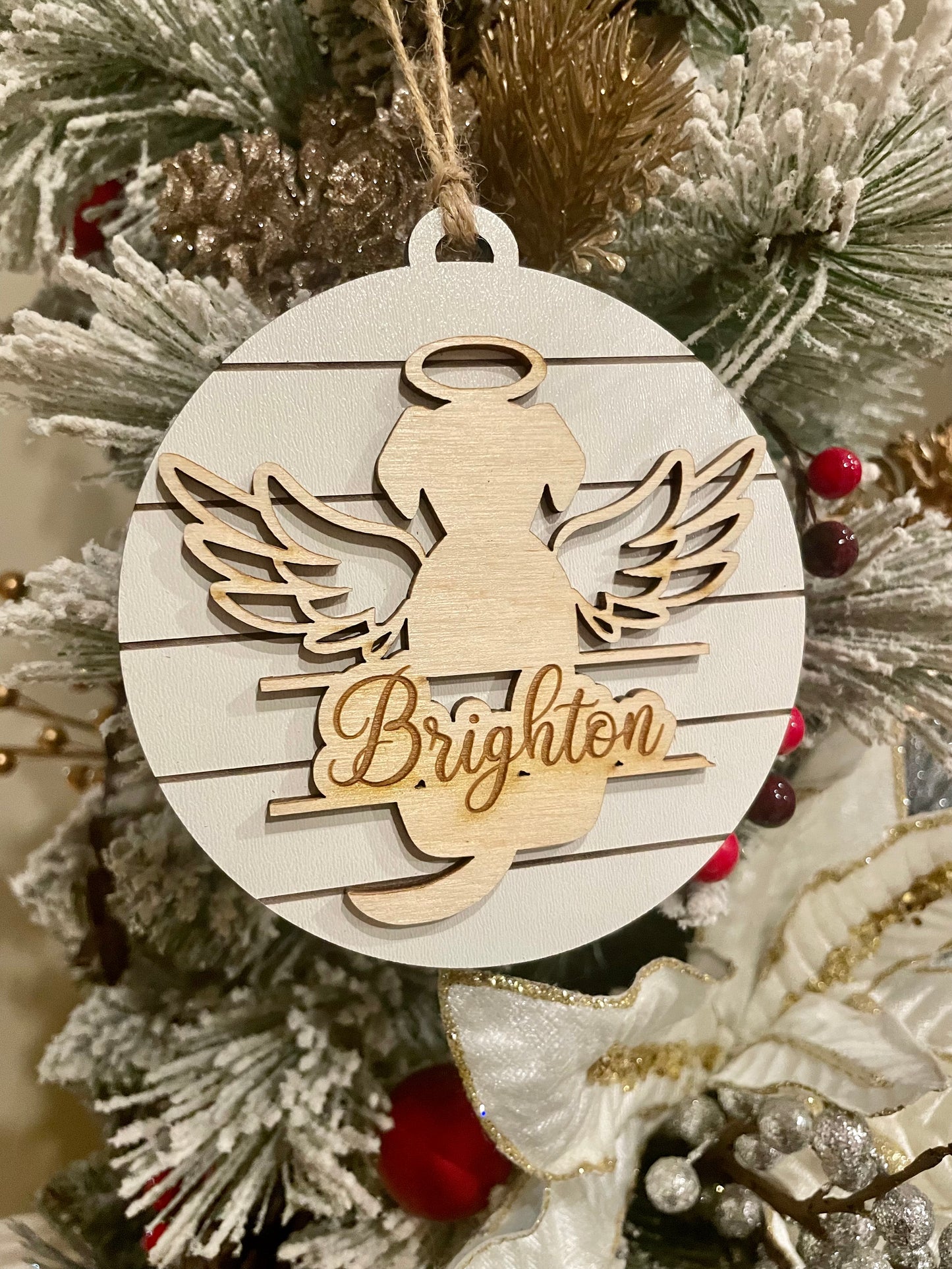 Dog Angel Memorial Ornament