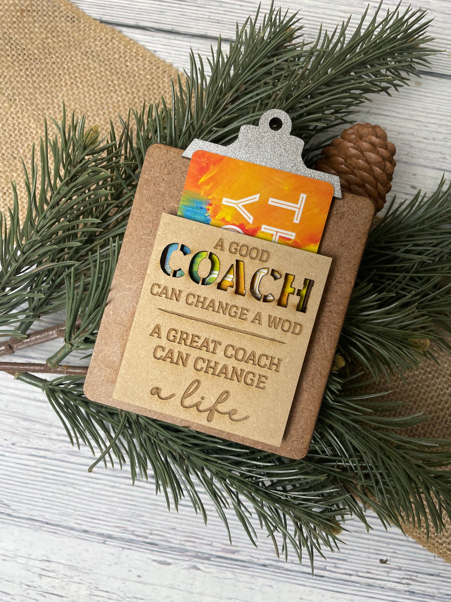 Mini Fitness Coach Clipboard Gift Card Holder