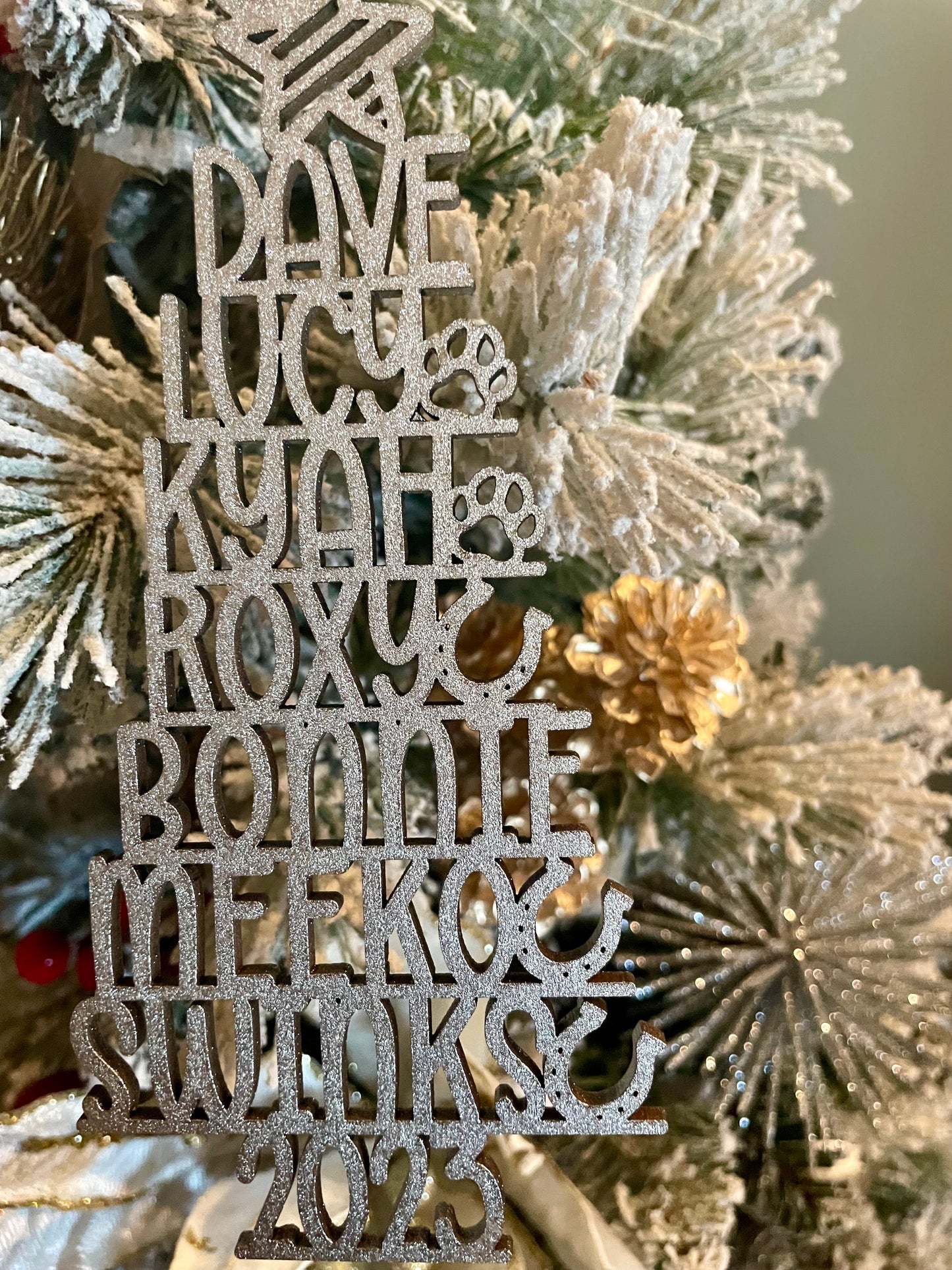 Personalized Family Names Tree Ornament