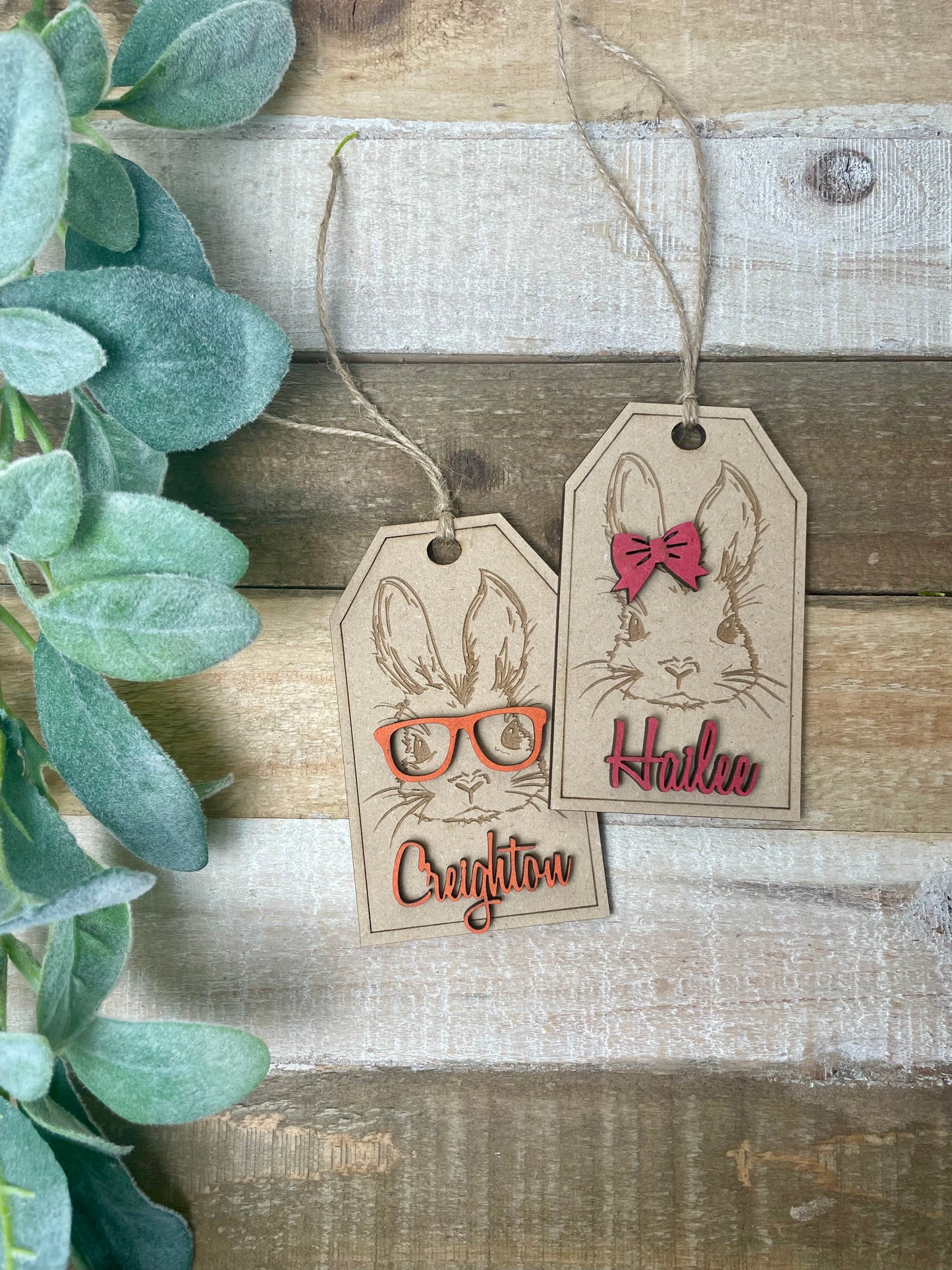 Bunny with Glasses Tag