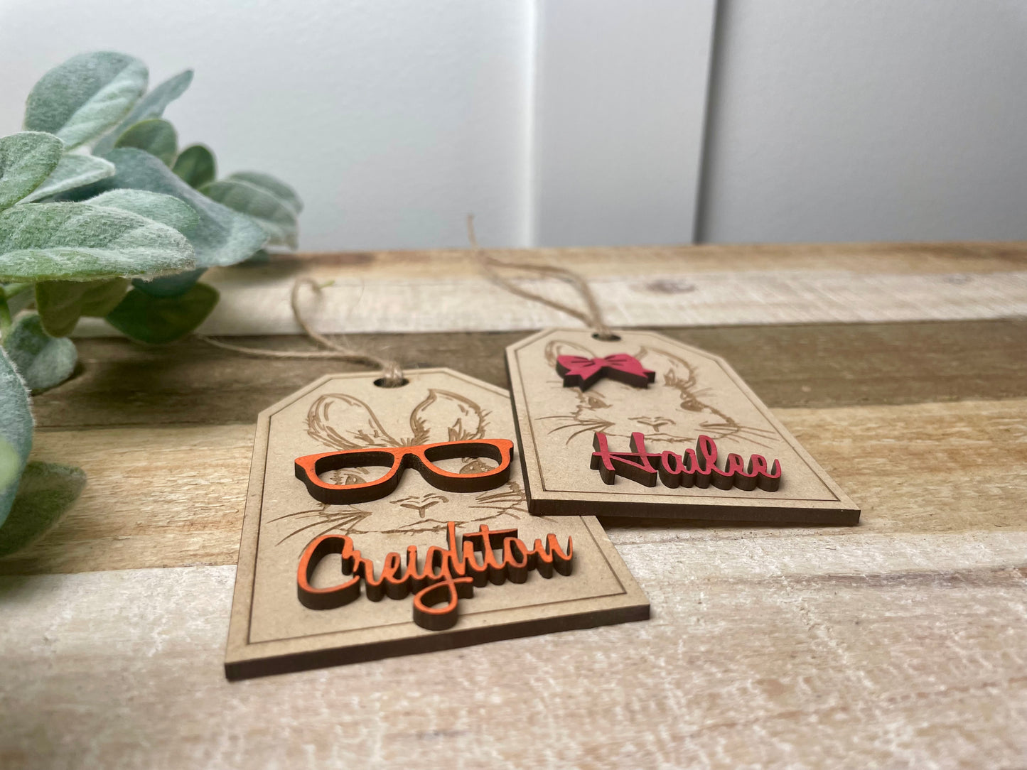 Bunny with Glasses Tag