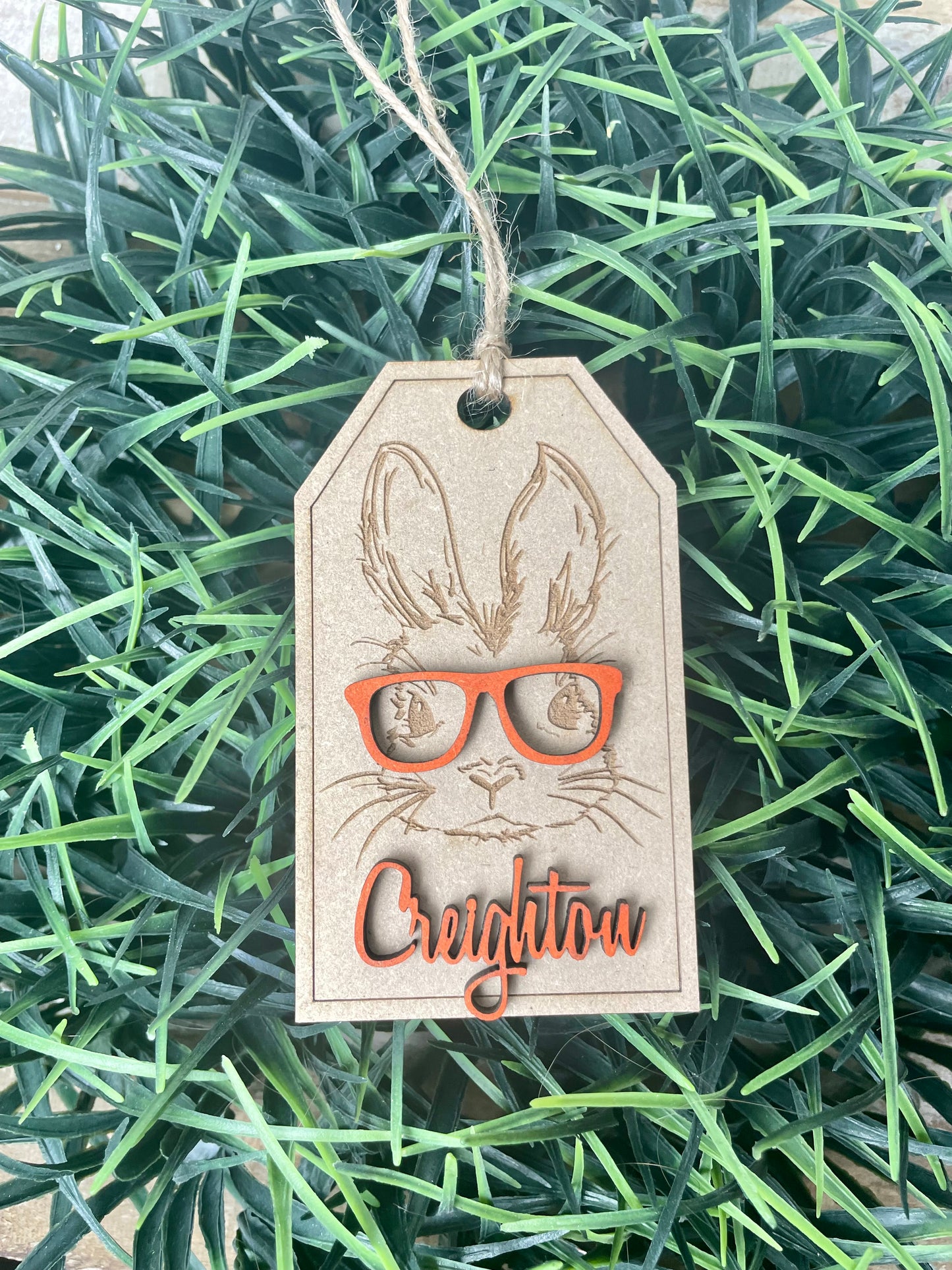 Bunny with Glasses Tag