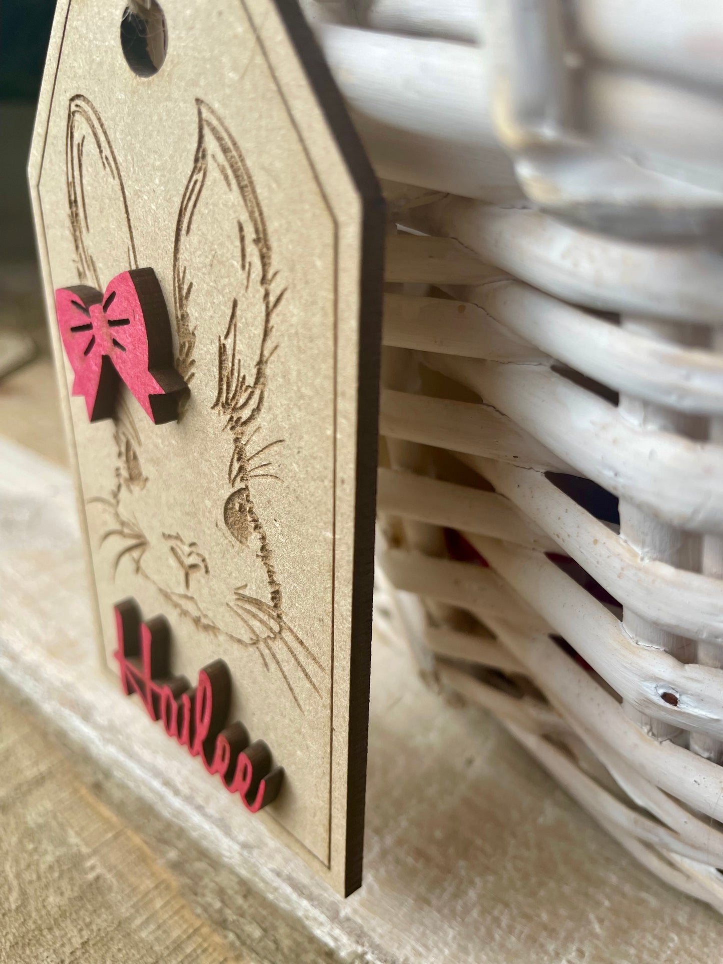 Bunny with Glasses Tag