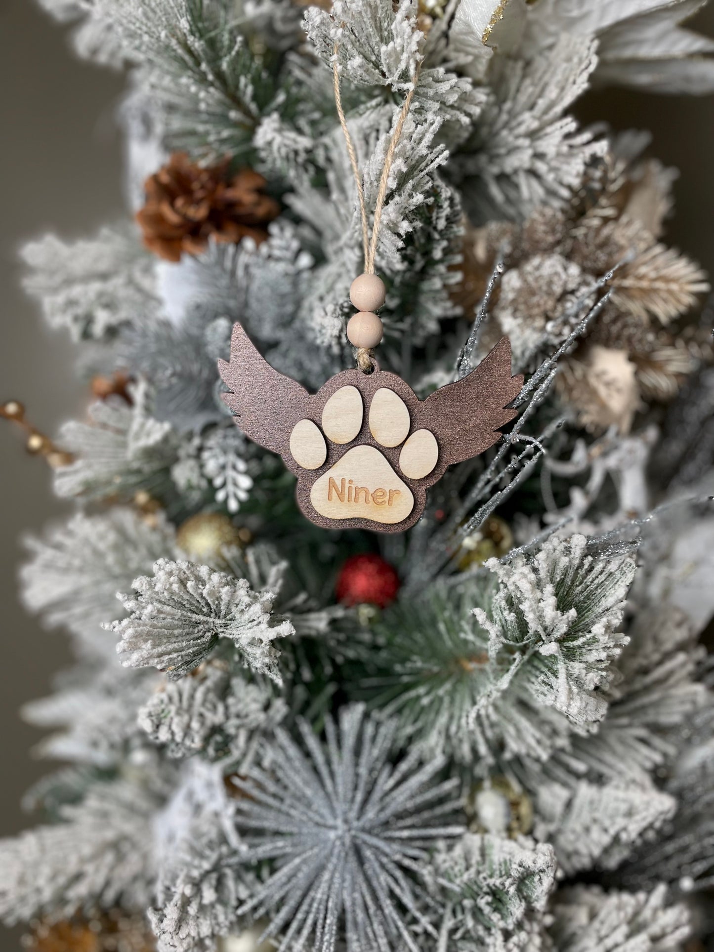 Pawprint with Wings Memorial Ornament