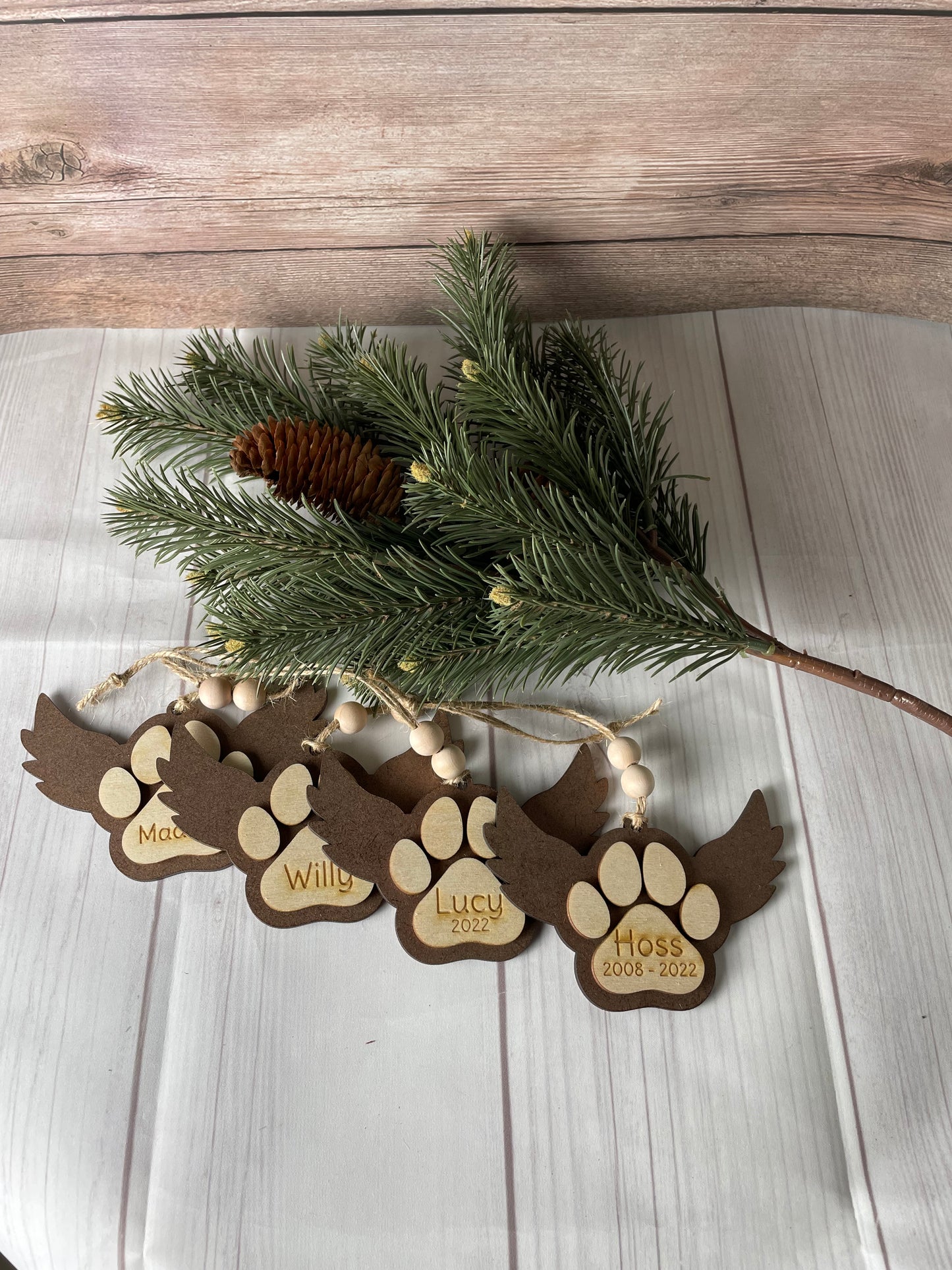 Pawprint with Wings Memorial Ornament