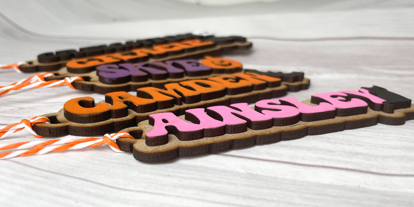 Retro Halloween Basket Tags