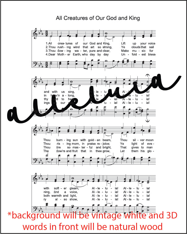 Mini 3D Engraved Hymn Sign