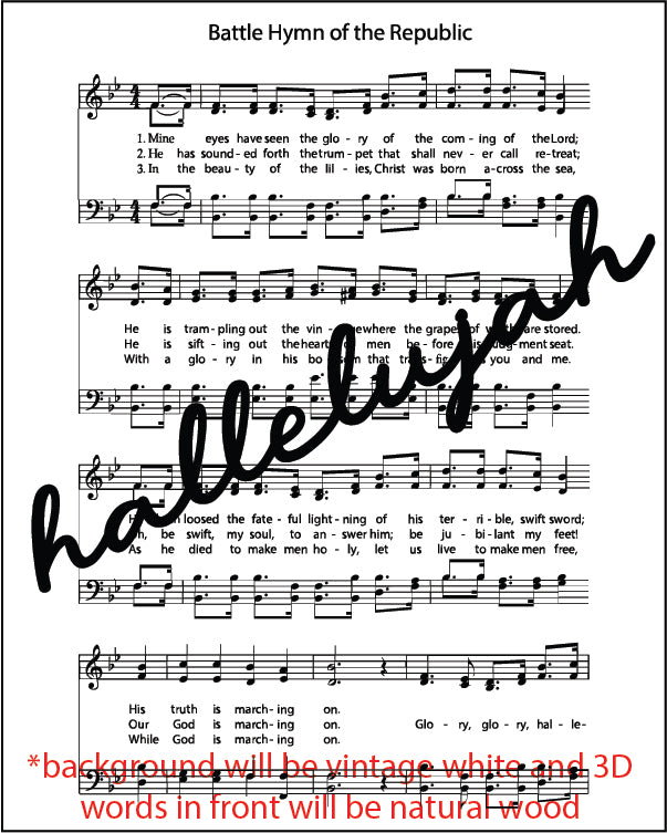 Mini 3D Engraved Hymn Sign