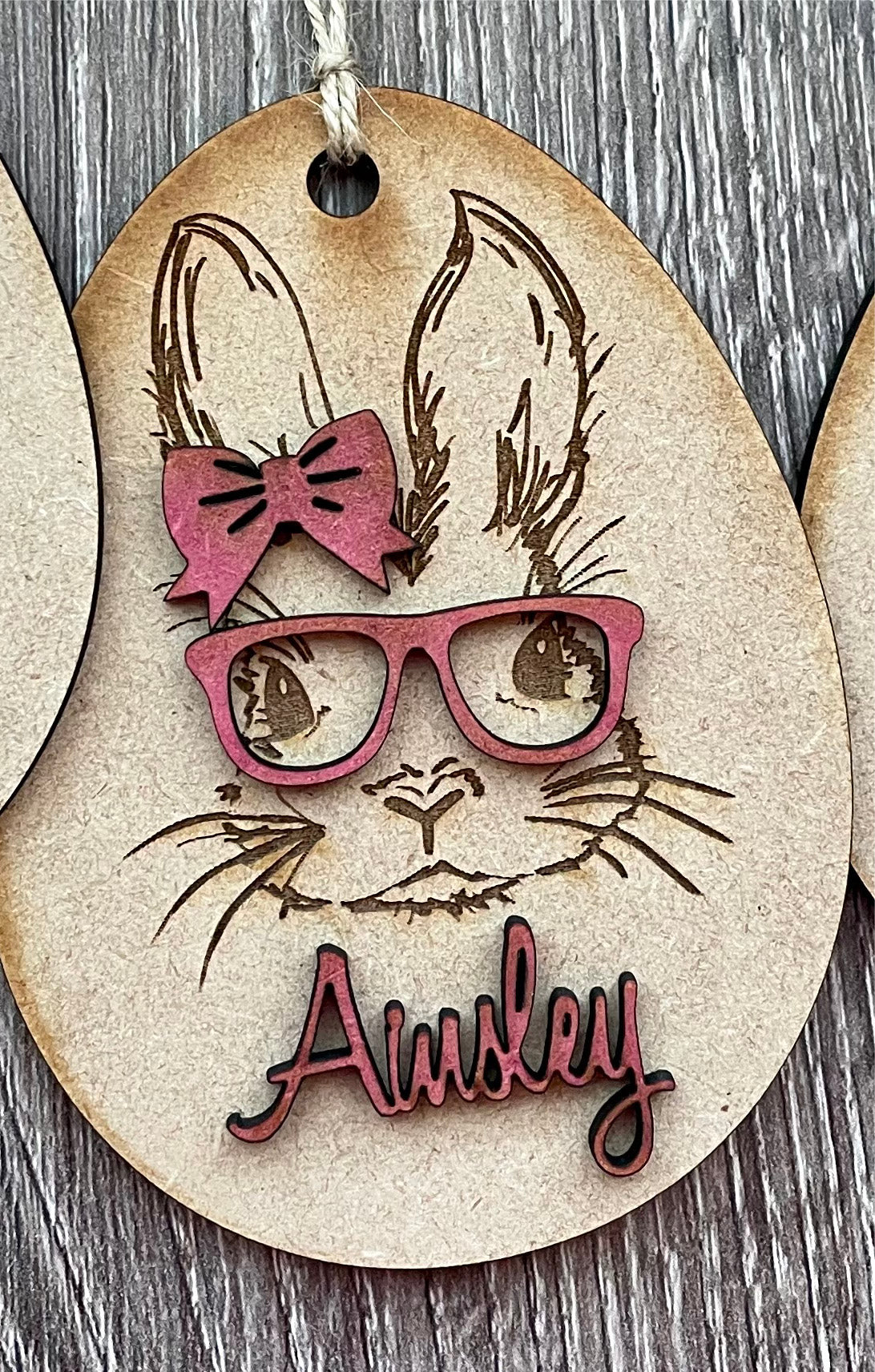 Bunny with Glasses Tag