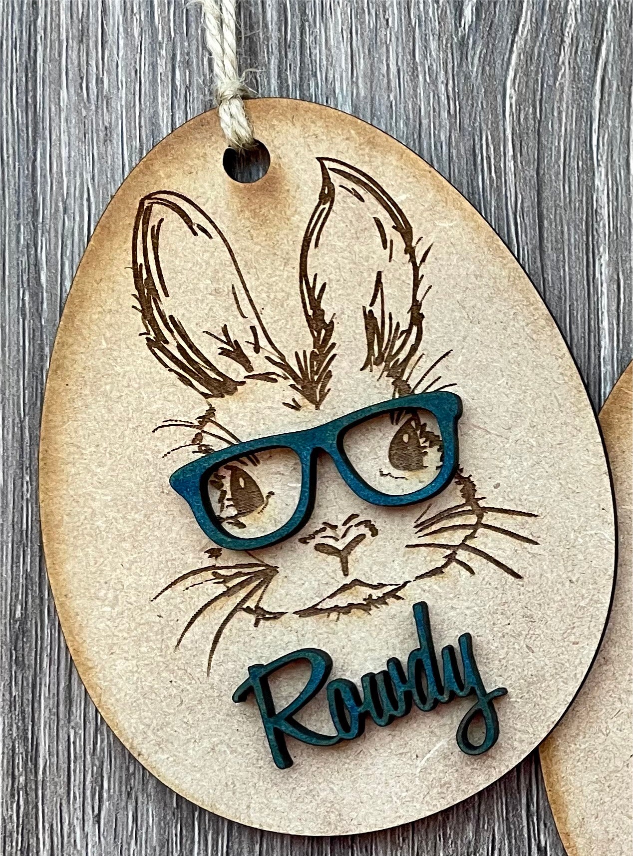 Bunny with Glasses Tag