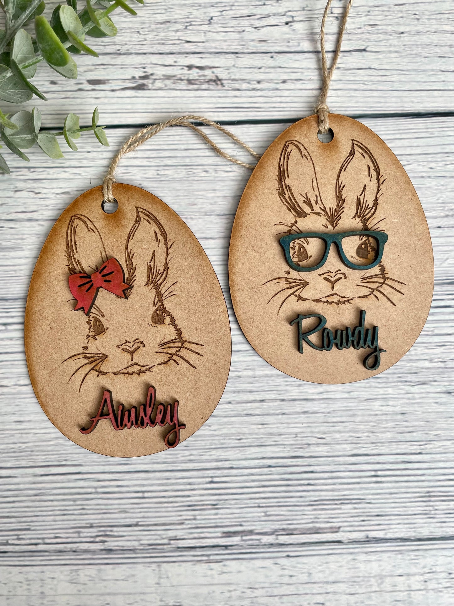 Bunny with Glasses Tag