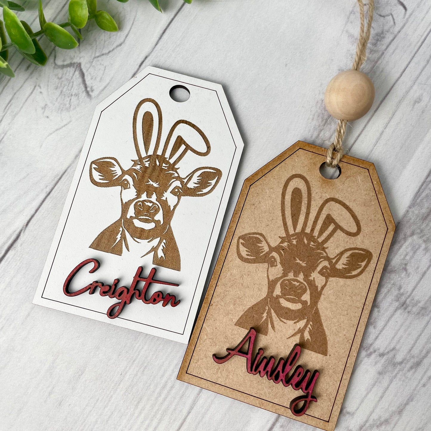 Cow Easter Tag
