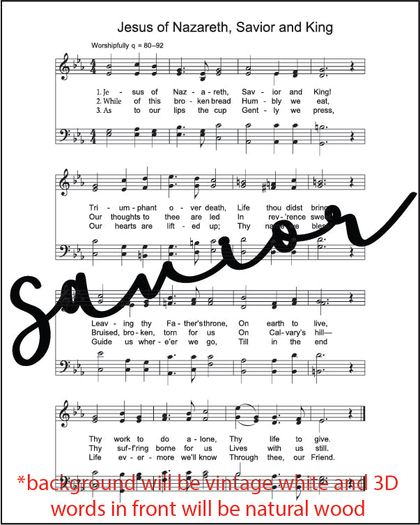 Mini 3D Engraved Hymn Sign
