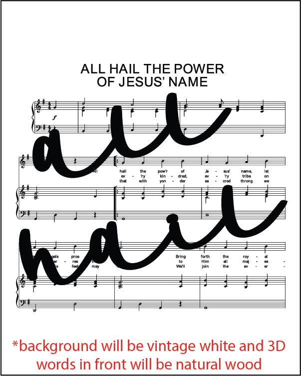 Mini 3D Engraved Hymn Sign