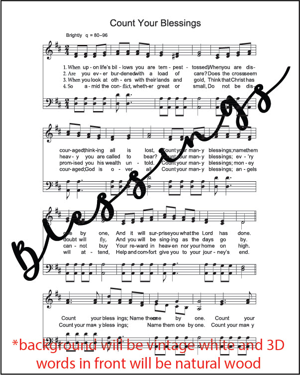 Mini 3D Engraved Hymn Sign