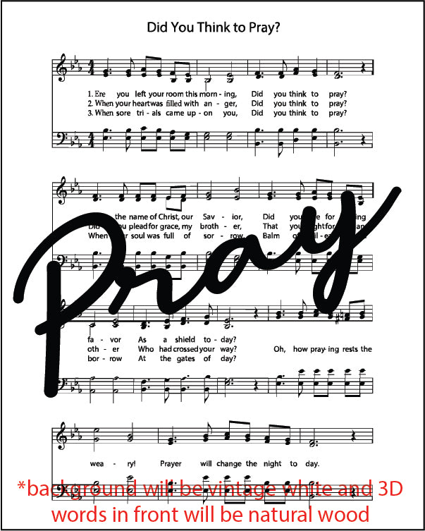 Mini 3D Engraved Hymn Sign