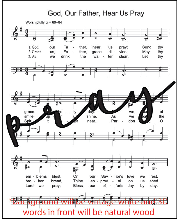 Mini 3D Engraved Hymn Sign