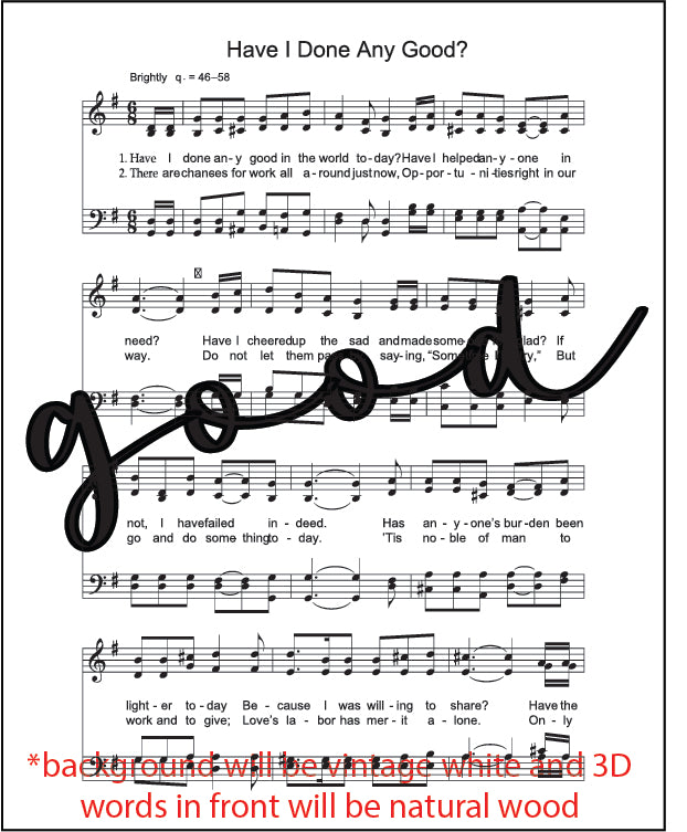 Mini 3D Engraved Hymn Sign