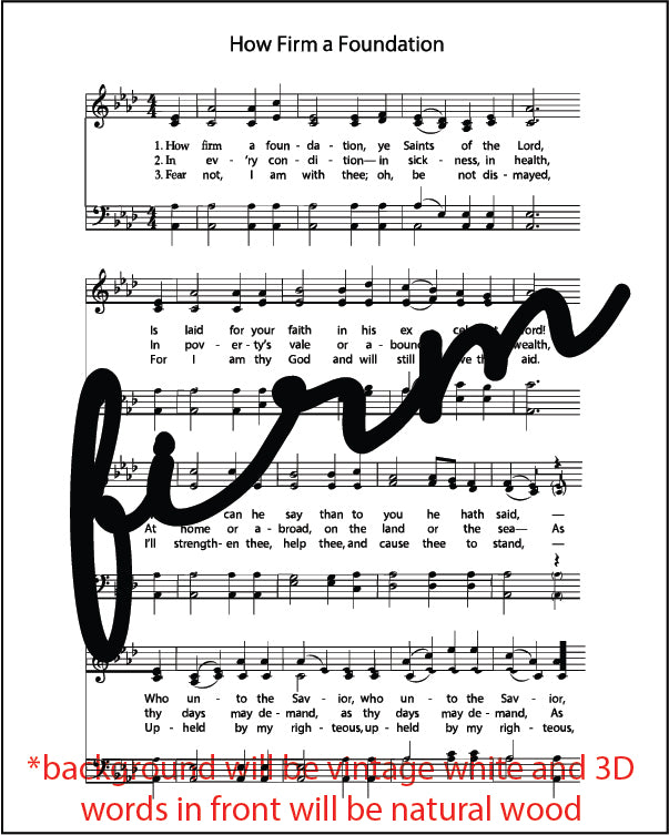 Mini 3D Engraved Hymn Sign