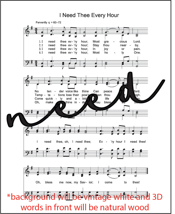 Mini 3D Engraved Hymn Sign