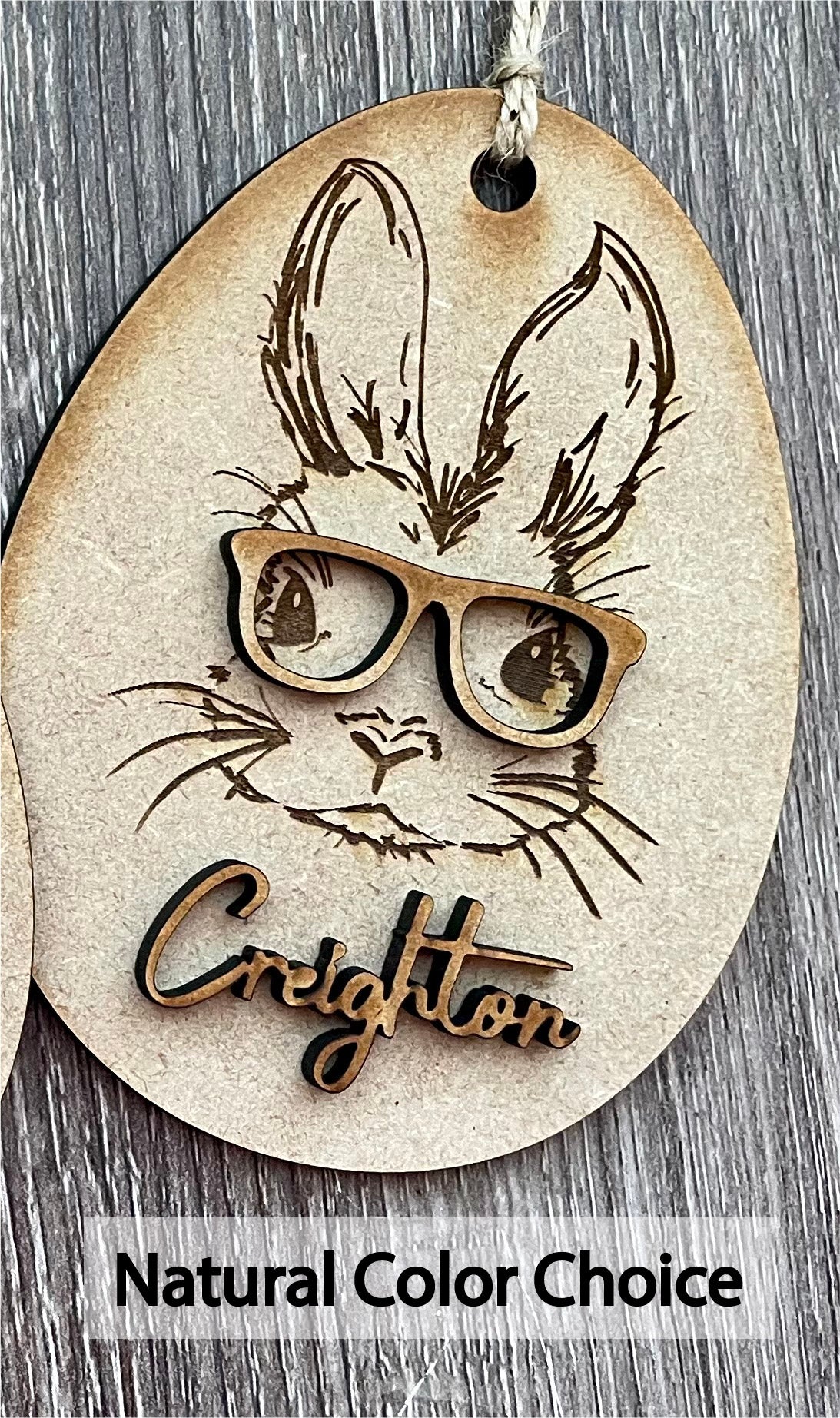 Bunny with Glasses Tag
