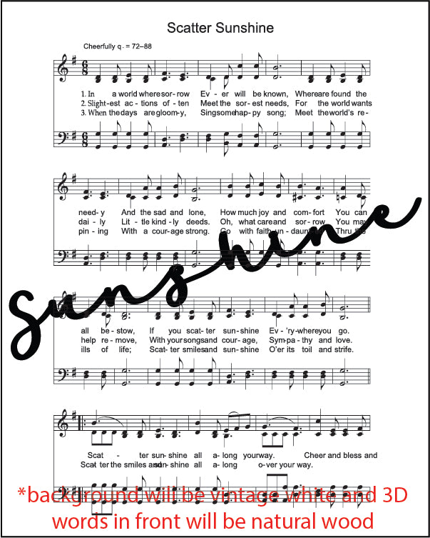 Mini 3D Engraved Hymn Sign