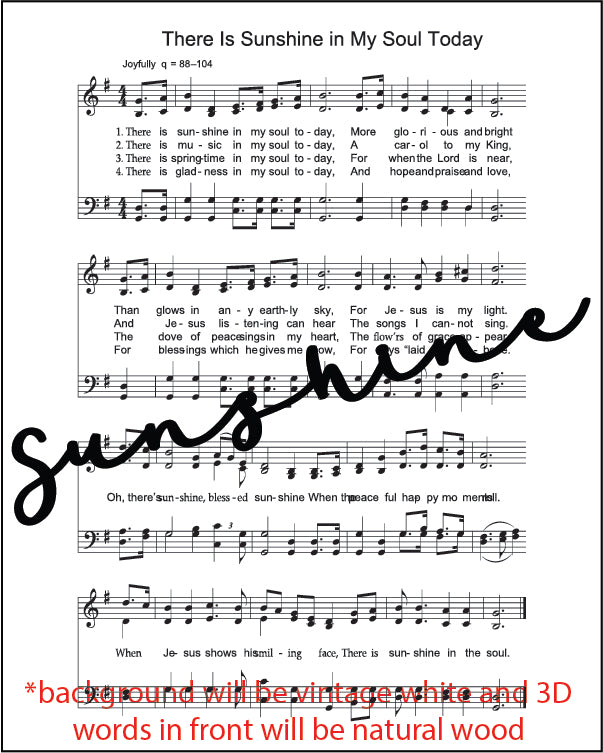 Mini 3D Engraved Hymn Sign