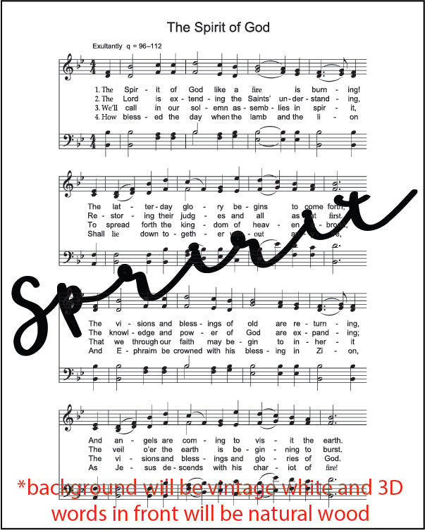 Mini 3D Engraved Hymn Sign