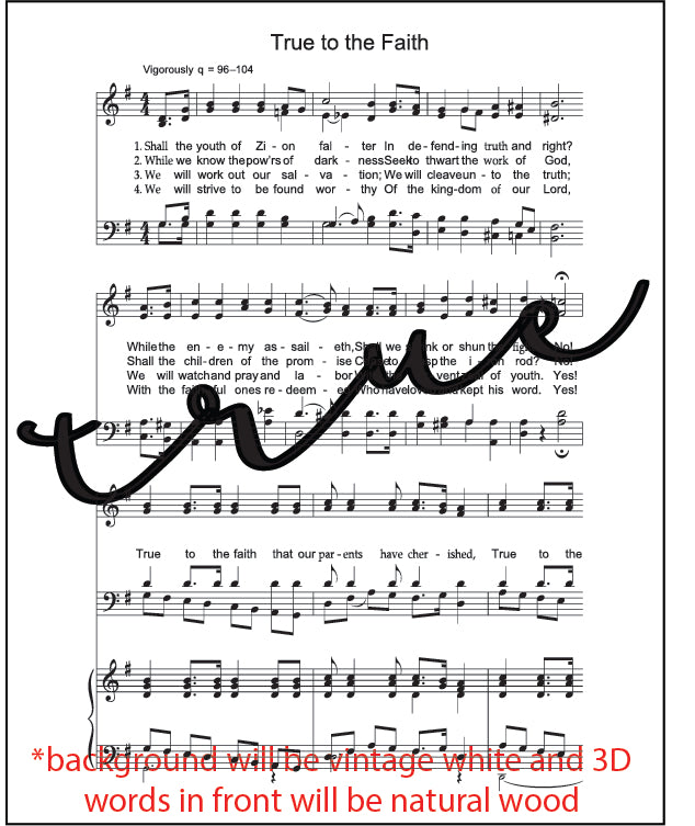 Mini 3D Engraved Hymn Sign