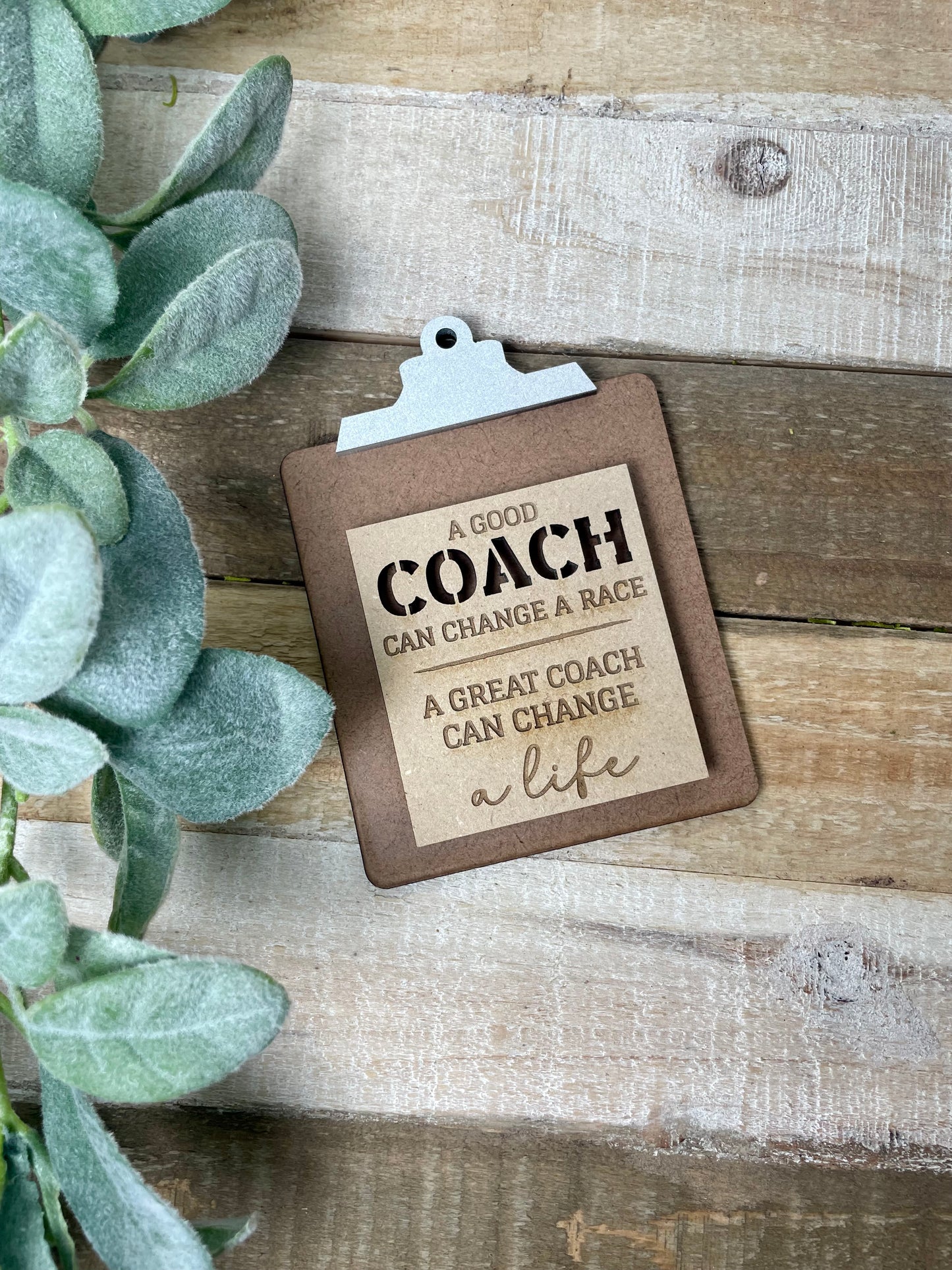 Mini Clipboard Gift Card Holder - A good coach can change a race