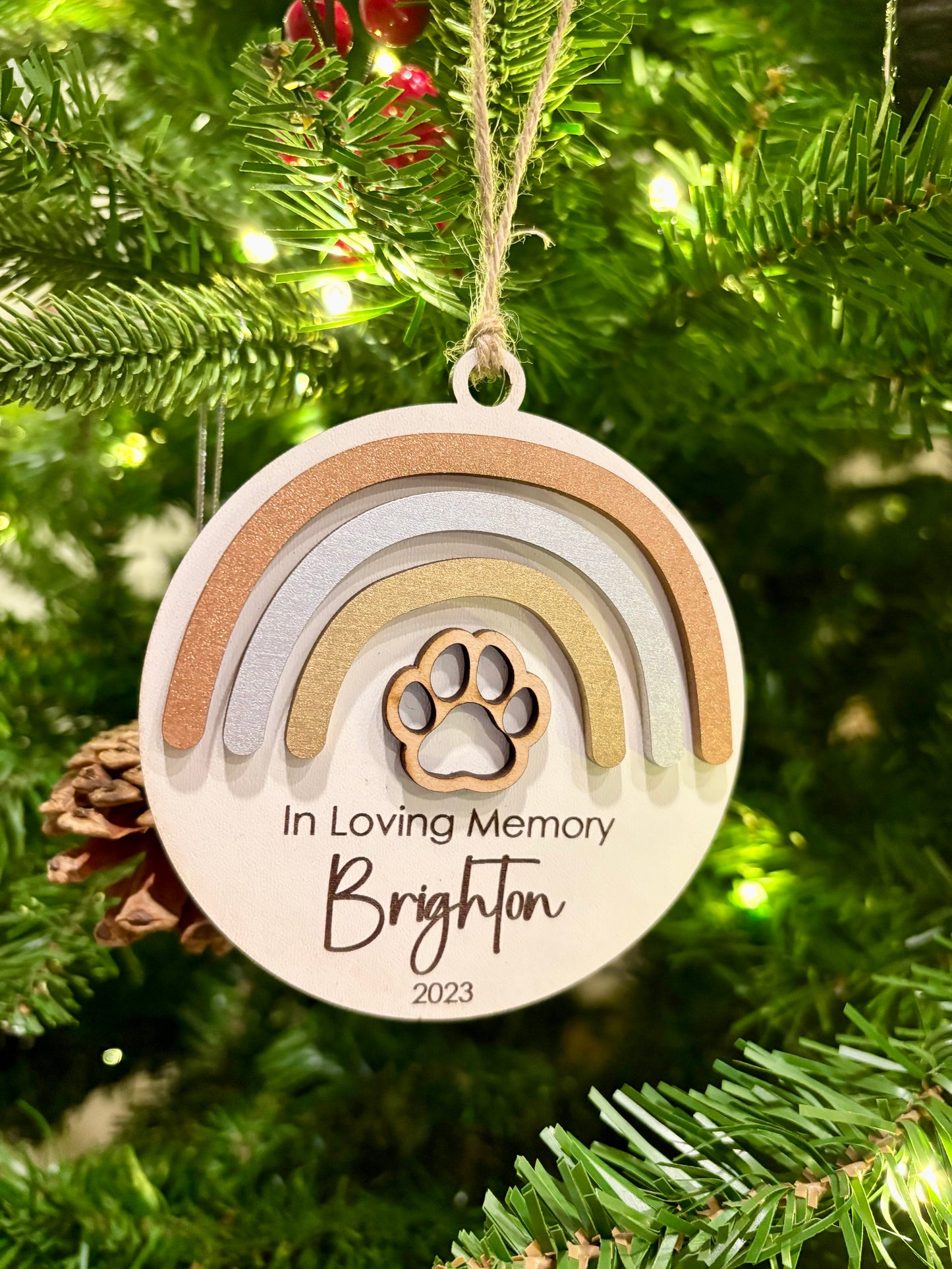 Rainbow Pet Memorial Ornament