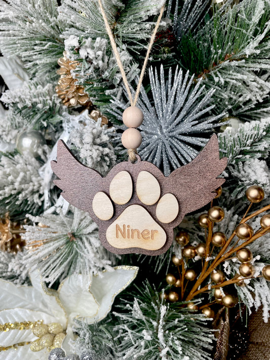 Pawprint with Wings Memorial Ornament
