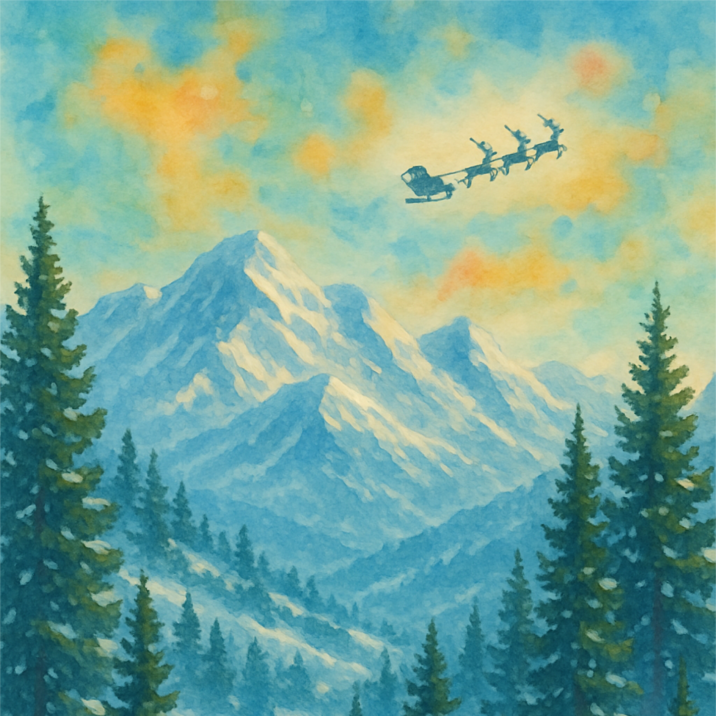 Sleigh in the Mountains Wooden Puzzle