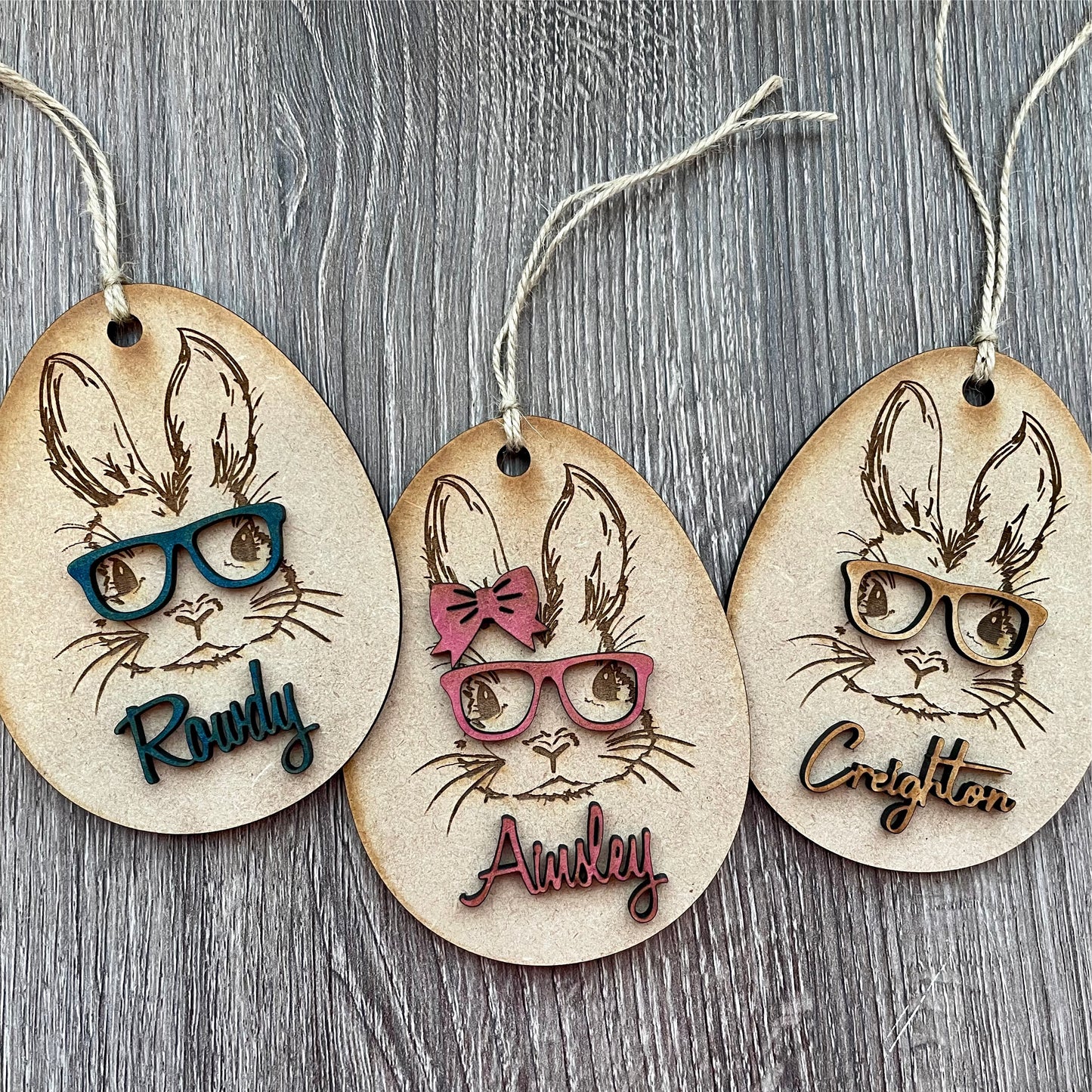 Bunny with Glasses Tag