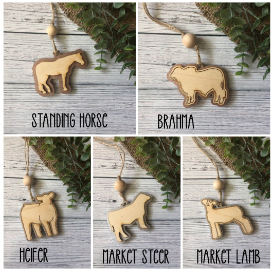 3D Livestock Rearview Mirror Charms