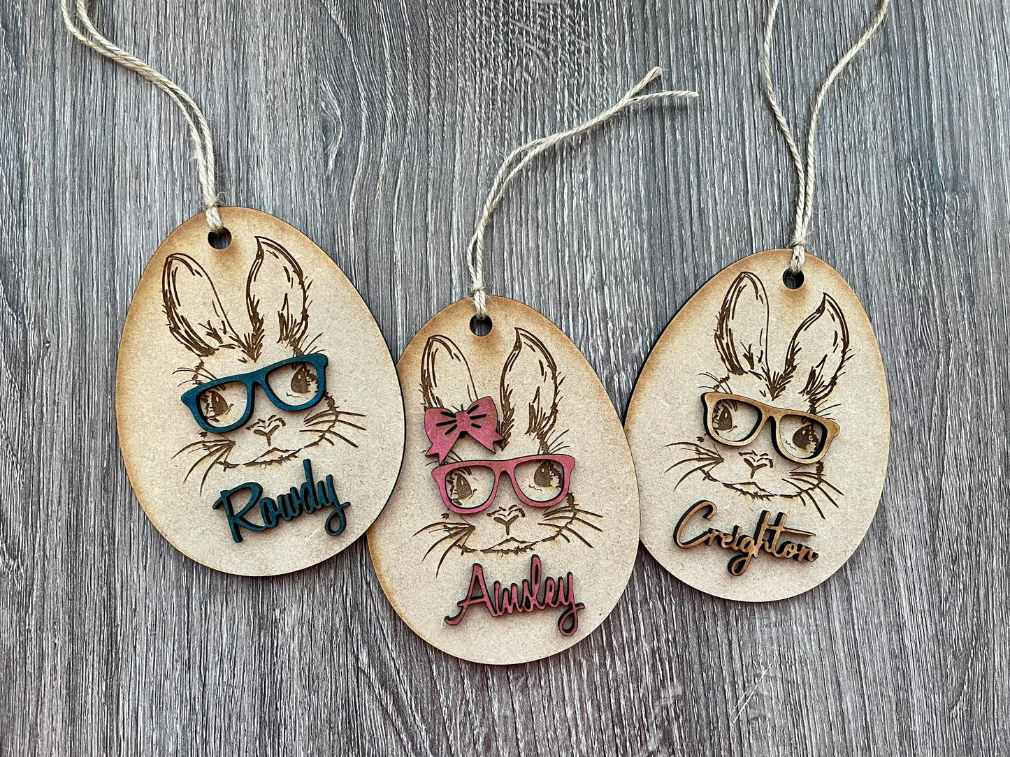 Bunny with Glasses Tag